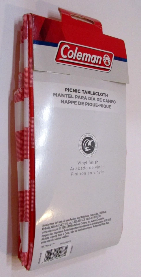 Nuevo mantel de picnic vintage 2013 Coleman 54x84 rojo blanco a cuadros de plástico Foto 3 de 3