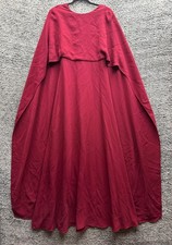 Valentino Cape Back Sleeveless Maxi Bridesmaid Dress Evening Gown Red Womens S/M