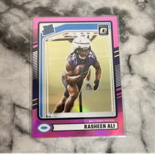 Panini 2024 Donruss Rated Rookie Rasheen Ali Pink Prizm #347 Baltimore Ravens