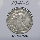 1942-S Walking Liberty half dollar, 90% silver coin