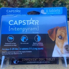 Capstar for Small Dogs (2–25 lbs)6 Tablets Oral Nitenpyram exp 2027