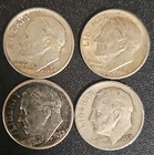 Lot of four (4) Roosevelt Dimes 90% Silver