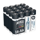 ANSMANN Akku AA maxE 2500mAh Mignon NiMH 1,2V - 1000x wiederaufladbar (16 Stk)