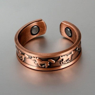 Copper Ring for Women Men 99% Pure Copper Adjustable Magnetic Ring Jewelry
