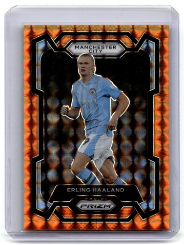 2023-24 Panini Prizm Premier League Erling Haaland Orange Mosaic