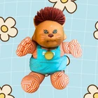 Vintage Cabbage Patch Kids Pet  Cat “Koosas” Doll 1983, Blue Overalls, Stripes