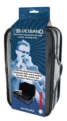 Harmonica Set 7 Keys A Bb C D E F G with Durable Case - Complete Blues