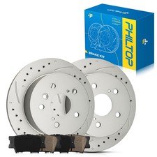 Philtop Rear Brake Pads And Rotors Kit Fit For Toyota 2007-2011 Camry Lexus