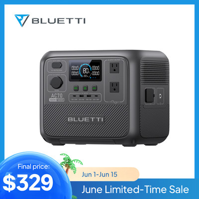 BLUETTI AC70 768Wh 1000W Portable Power Station Generator Battery for Camping