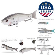 SwimShad 7'' Jointed Swimbait - Durable Plastic Fishing Lure for Bass & Salmon