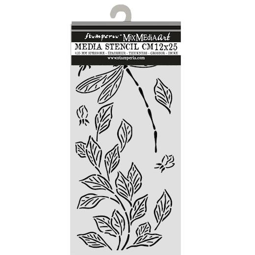 Stamperia Mix Media Art Stencil 12x25cm - Wonderland Dragonfly KSTDL161