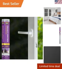 Energy Efficient Black Window Film - 36 x 78 Inch DIY Static Cling for Privacy