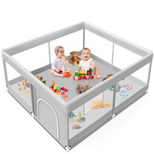 Baby Playpen 50x50 Inch, for Babies and Toddlers Grey