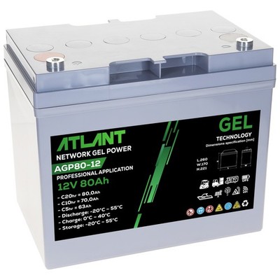 Akku 12V 80Ah Gel Atlant Batterie Elektrofahrrad E Bike Scooter Echolot Notstrom