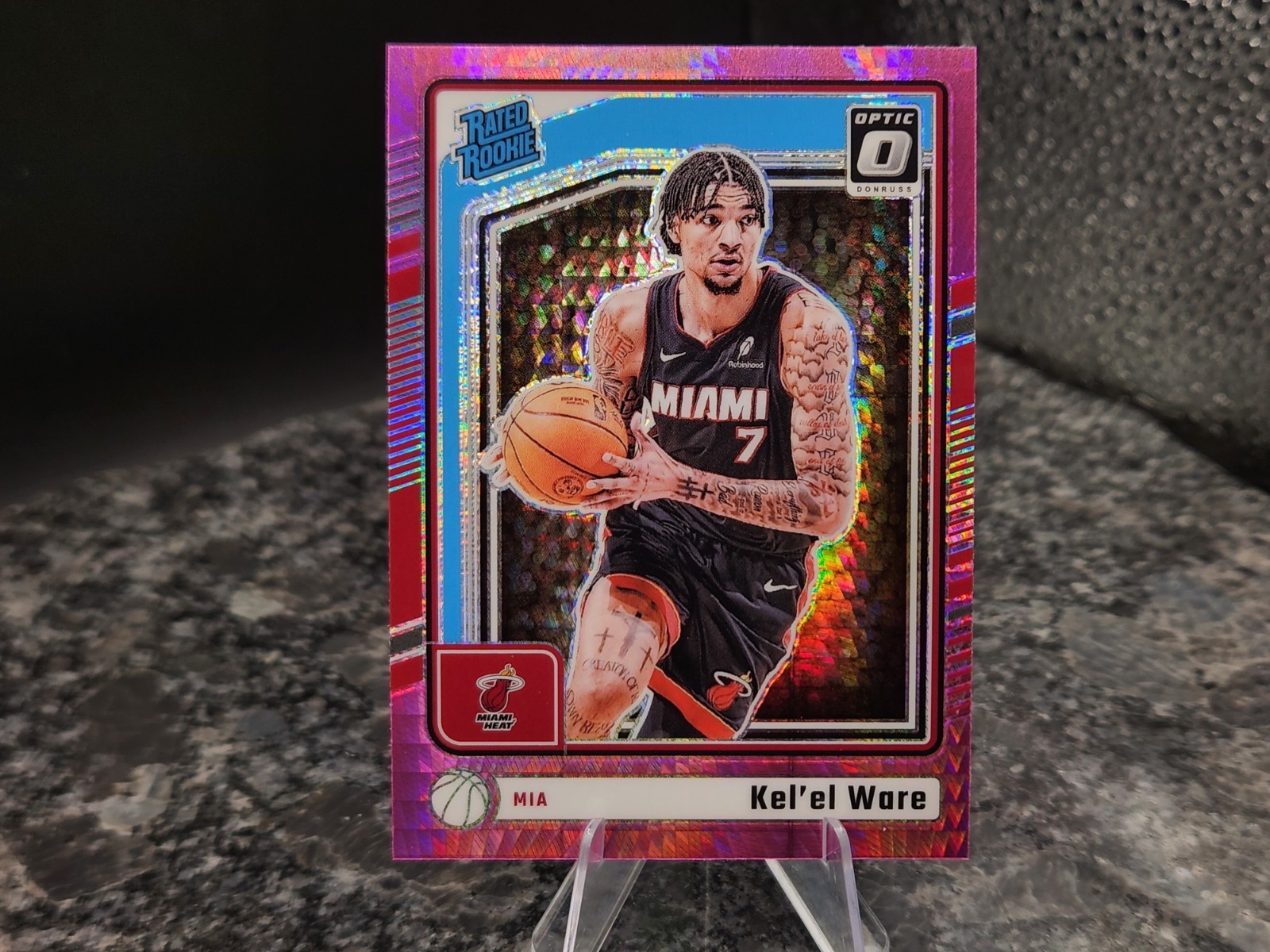 2024-25 Donruss Optic Rated Rookie Kel’el Ware Pink Hyper Prizm RC #280 Heat