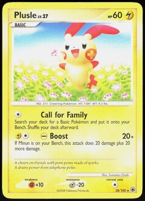 Majestic Dawn Plusle 28/100 Rare Pokemon MP