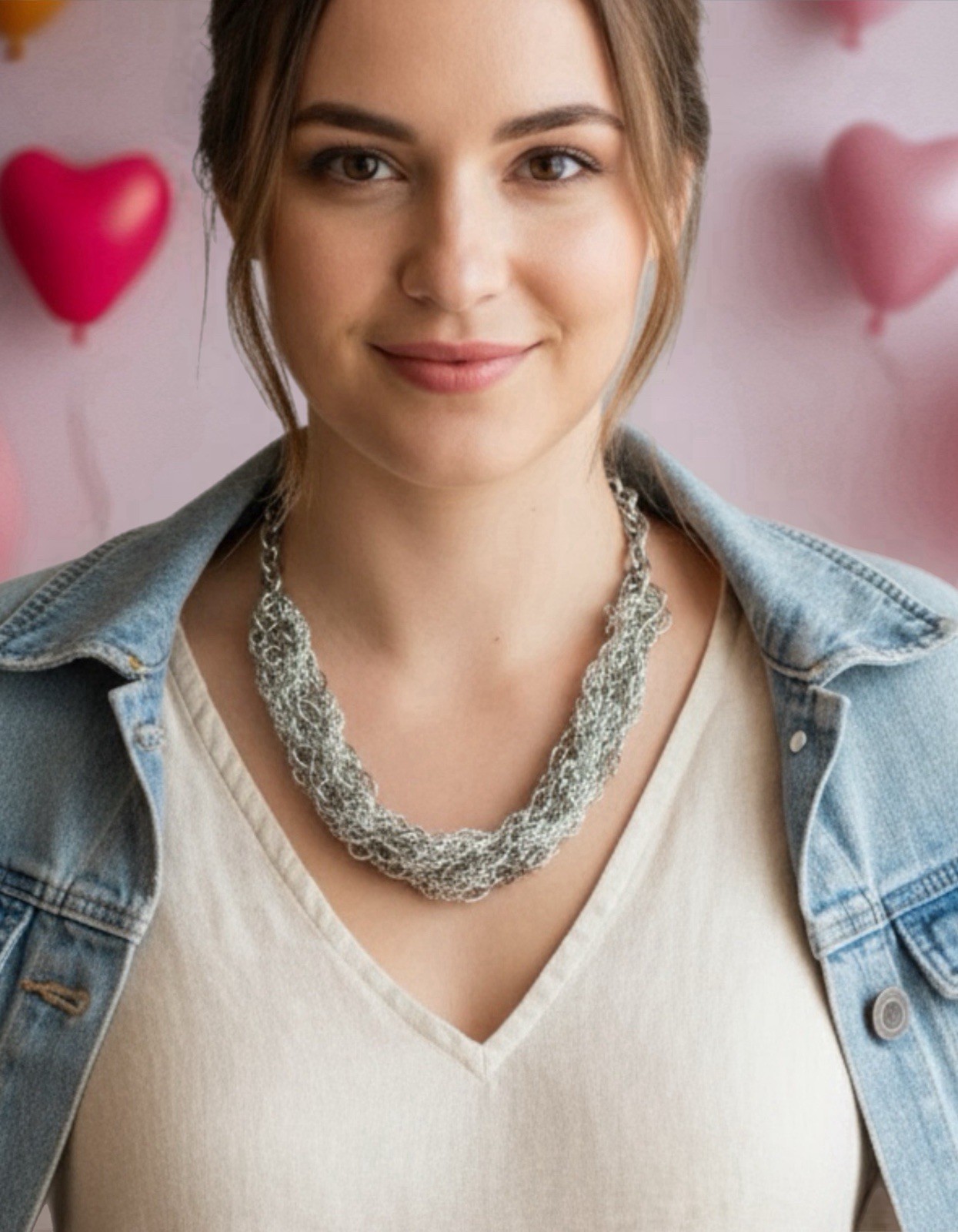 Multi Tone Silver Necklace - image 1