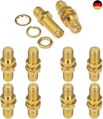 Boobrie 10 Stück SMA Buchse an Buchse Koax Adapter SMA Schott Verbinder