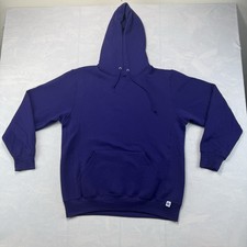 Vintage 90s Russell Athletic Rare Purple Blank Hoodie Mens L
