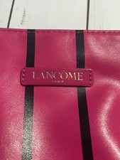 Lancome Cosmetic Makeup Pouch Large Excellent for Travel Pink Zipper Closure