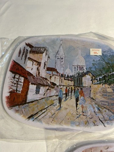 Vintage 1960s MCM Puillery Paris Scenes Trivets Set of 3 Action HK NOS Sealed image 5
