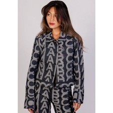 NEW Marc Jacobs Raw Denim Jacket Monogram size L Large