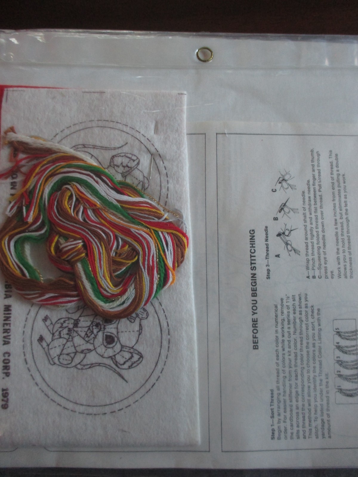 Vintage Columbia-Minerva Crewel Kit #7948 Christmas Mice Ornaments Mouse  1978