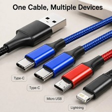 4 in 1 Multi USB Charging Cable Fast Charger Cord For iPhone Type C Micro