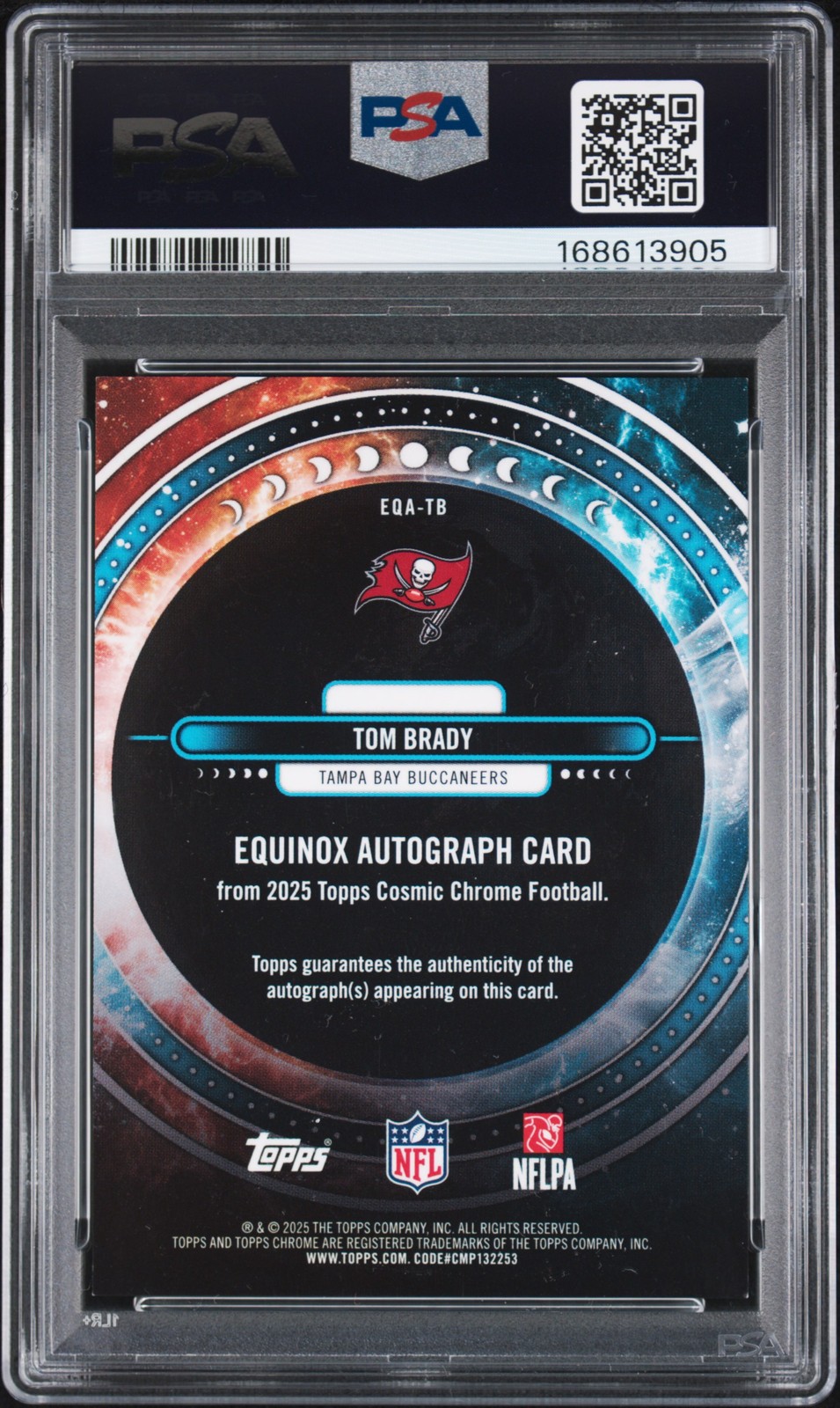 2025 TOPPS COSMIC CHROME EQUINOX AUTOS GOLD INTERSTELLAR TOM BRADY 46/50 PSA 8 view 2