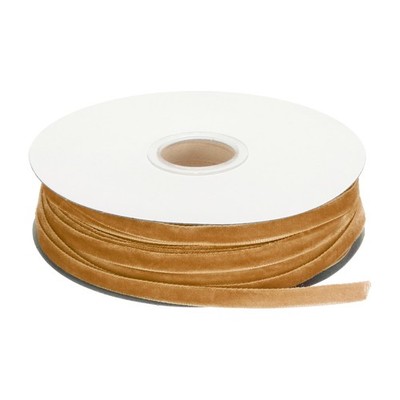 Samtband Geschenkverpackung 50 Yard x 1/4 Zoll Kaffee Einseitiges Samtbandrolle