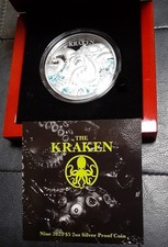 2023 Niue $5 Coloured 2oz "THE KRAKEN" Silver Proof Coin Certified-020/750 C.O.A