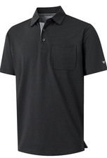 MAELREG Mens Performance Polo Shirt 3XL Black Dry Fit Pocket Golf Jacquard NWT