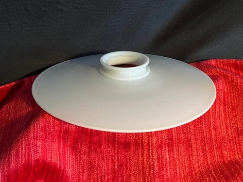 Antique Milk Glass 8" Flat Reflector Lamp Shade 4 Ceiling Light w/ 2 1/4" Fitter