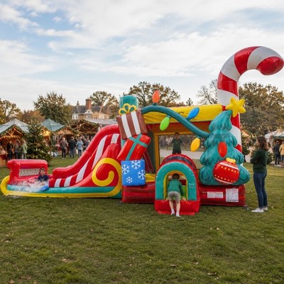 Commercial Inflatable Christmas Bounce House with Slide Combo with Blower