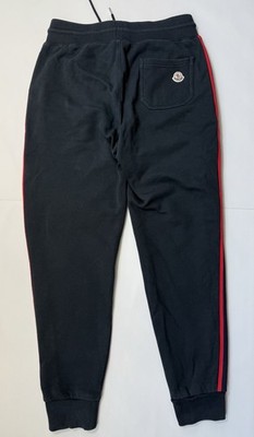 Men's Moncler Jogger Sweatpants Size S Black Red Stripe Good | eBay