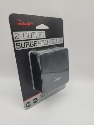 ROCKETFISH 2 Outlet Wall Tap 1500 Joules Surge Protector Low Profile NEW IN BOX