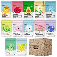 84 Pack Bulk Sheet Face Masks Skin Care, Hydrating and 1 Count Pack of 84