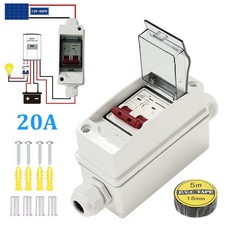 Waterproof Double Pole Solar DC Circuit Breaker 2P 20A 500V Isolator Box IP65