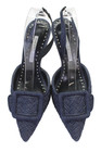 Manolo Blahnik Womens Denim Pointed Toe Slingback Heels Navy Size 38 8 — photo 2