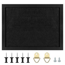 Cork Bulletin Board With Pins, Wooden Frame, Wall Mount, Home Office, Black