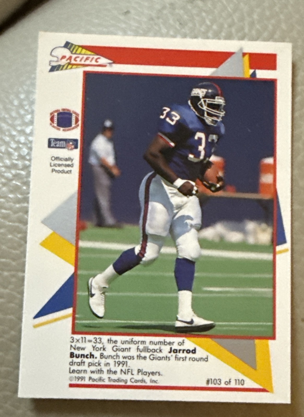 1991 Pacific Flash Cards - Jarrod Bunch #103 (RC)