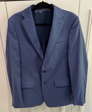 Calvin Klein Navy Slim Fit Stretch Wool Blazer Men  s Size 40 L Sport Coat Jacket