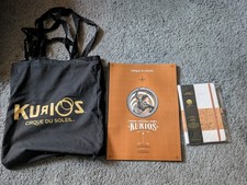Cirque du Soleil KURIOS program, note pad and two tote bags. VIP exclusive 