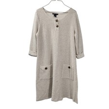 Robert Louis 3/4 Sleeve Tan Knit Sweater Dress Womens Size Medium M