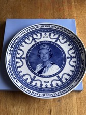 Boxed Wedgewood Plate For Golden Jubilee, HRH Queen Elizabeth II.
