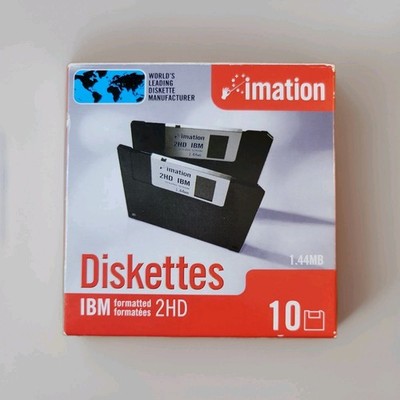 New Genuine Imation IBM Formatted 2HD 1.44MB Diskettes (10 Pack)