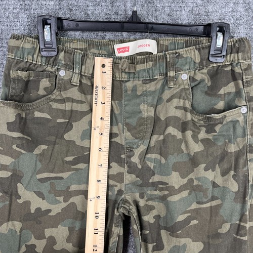 Levis Boys Jogger Camo Pants 16 Reg Green Woodland Drawstring Stretch-Waist - Picture 8 of 9