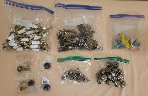 Vtg • Large Assorted Lot Of 90+ Drawer Pulls/Knobs • Brass/Ceramic/Other