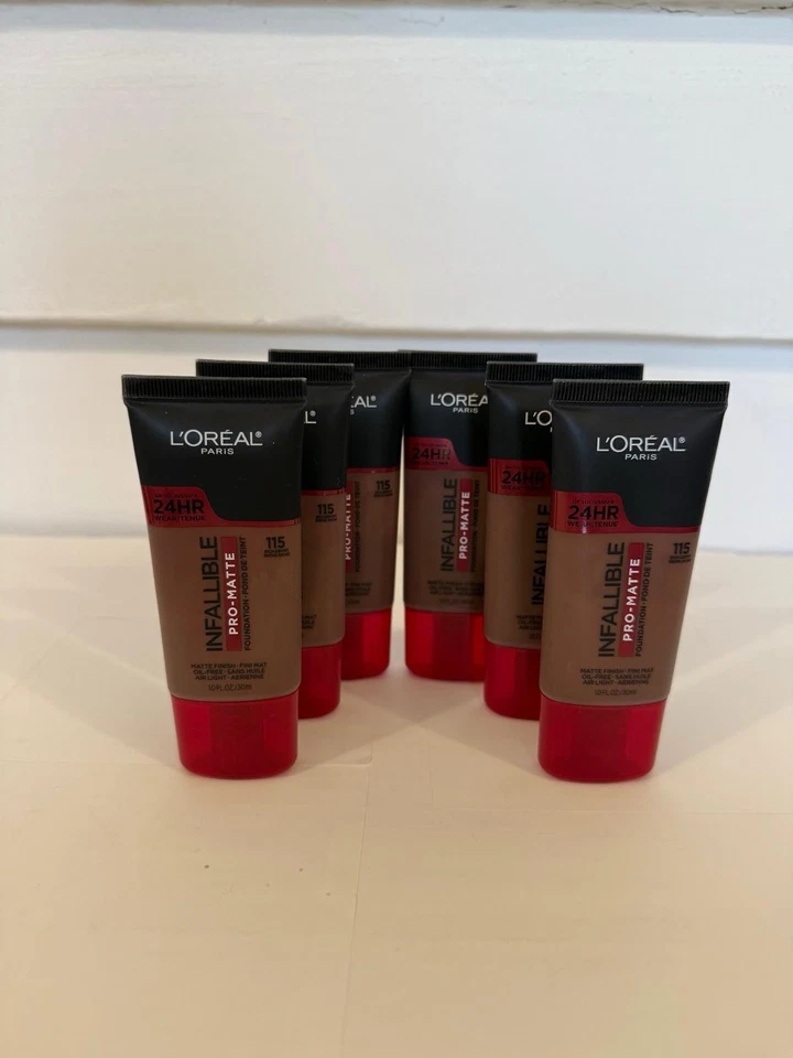 lot 6 L'OREAL PARIS INFALLIBLE PRO-MATTE LIQUID FOUNDATION 115 Rich Ebony Y1067 - Image 2 of 4