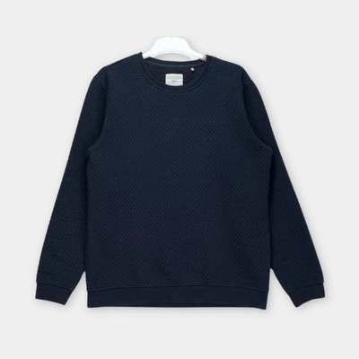 Pullover von Minimum für Herren Gr. L Dunkelblau mit Waffelmuster Casual chic